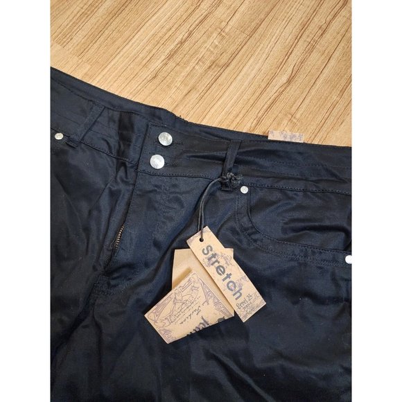 Level 25 Denim Shorts Solid Black Womens Size 24 Stretch - Picture 2 of 3